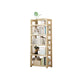 Natural Contemporary Style Standard Bookshelf 9.8-inch W Solid Wood Bookcase