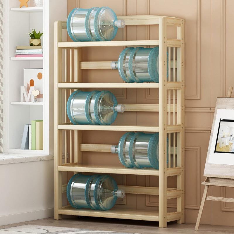 Natural Contemporary Style Standard Bookshelf 9.8-inch W Solid Wood Bookcase