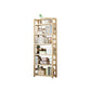 Natural Contemporary Style Standard Bookshelf 9.8-inch W Solid Wood Bookcase