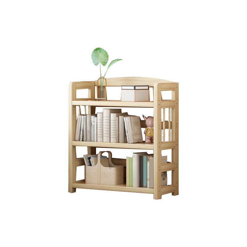 Natural Contemporary Style Standard Bookshelf 9.8-inch W Solid Wood Bookcase