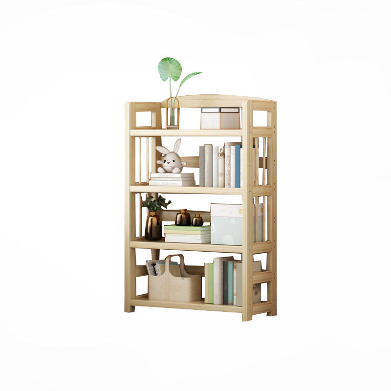 Natural Contemporary Style Standard Bookshelf 9.8-inch W Solid Wood Bookcase