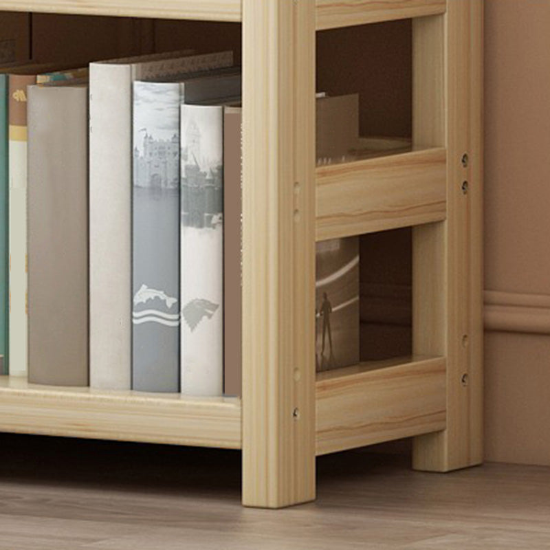 Natural Contemporary Style Standard Bookshelf 9.8-inch W Solid Wood Bookcase