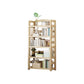 Natural Contemporary Style Standard Bookshelf 9.8-inch W Solid Wood Bookcase