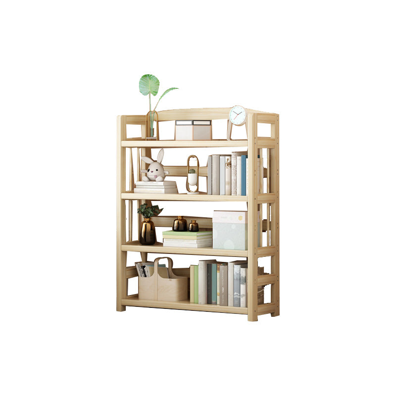 Natural Contemporary Style Standard Bookshelf 9.8-inch W Solid Wood Bookcase