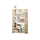 Natural Contemporary Style Standard Bookshelf 9.8-inch W Solid Wood Bookcase