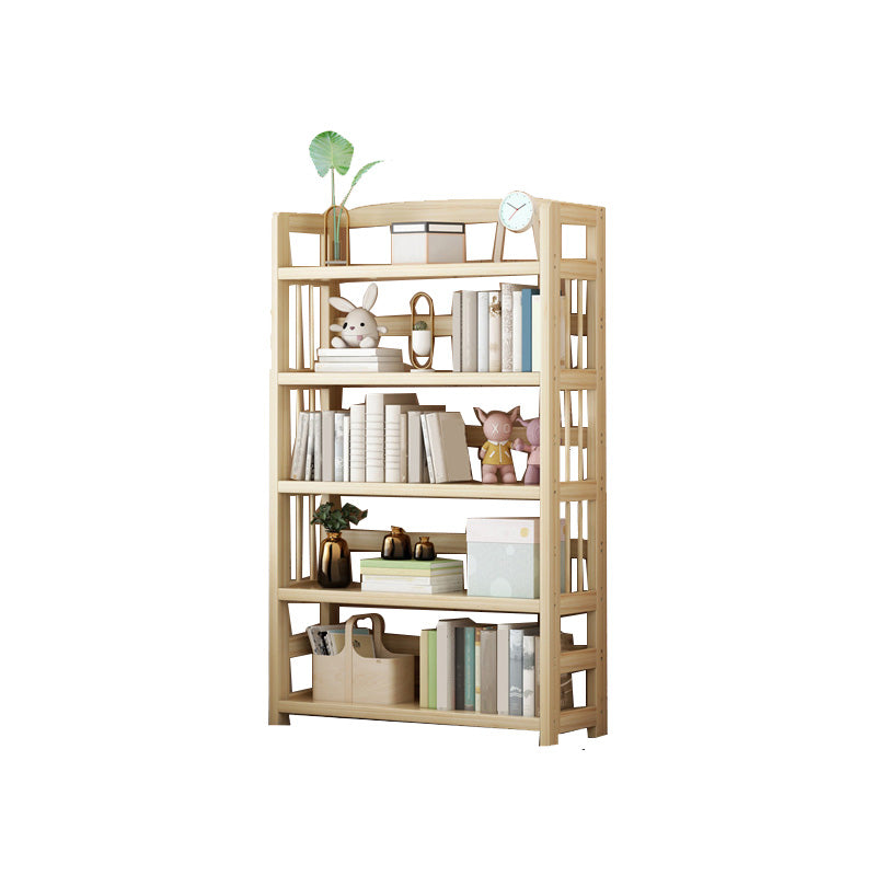 Natural Contemporary Style Standard Bookshelf 9.8-inch W Solid Wood Bookcase