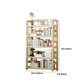 Natural Contemporary Style Standard Bookshelf 9.8-inch W Solid Wood Bookcase