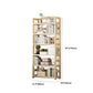 Natural Contemporary Style Standard Bookshelf 9.8-inch W Solid Wood Bookcase