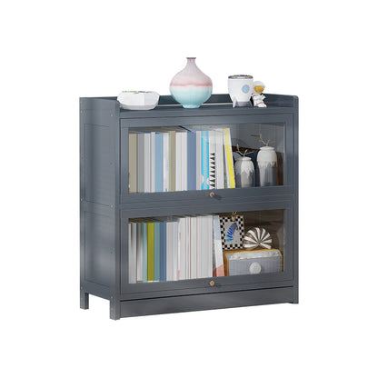 Modern Wooden Bookcase Rectangular 12.2"W Bookshelf in Dark Taupe