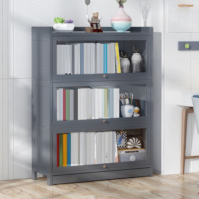 Modern Wooden Bookcase Rectangular 12.2"W Bookshelf in Dark Taupe