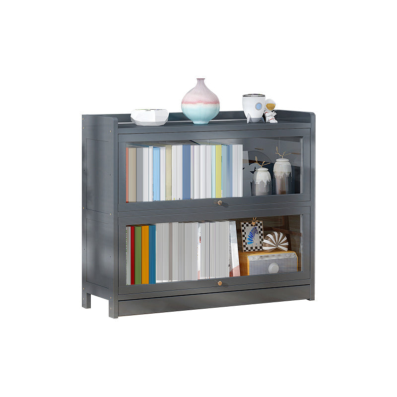 Modern Wooden Bookcase Rectangular 12.2"W Bookshelf in Dark Taupe