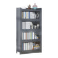 Modern Wooden Bookcase Rectangular 12.2"W Bookshelf in Dark Taupe