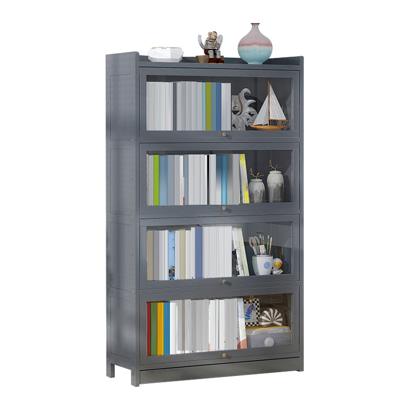 Modern Wooden Bookcase Rectangular 12.2"W Bookshelf in Dark Taupe