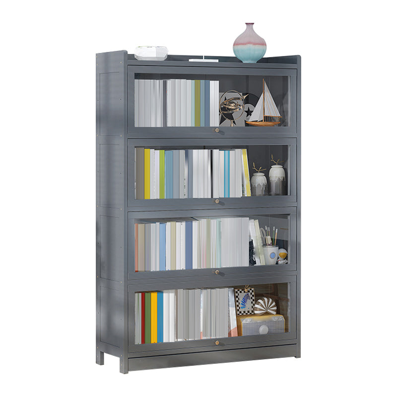 Modern Wooden Bookcase Rectangular 12.2"W Bookshelf in Dark Taupe