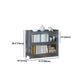 Modern Wooden Bookcase Rectangular 12.2"W Bookshelf in Dark Taupe