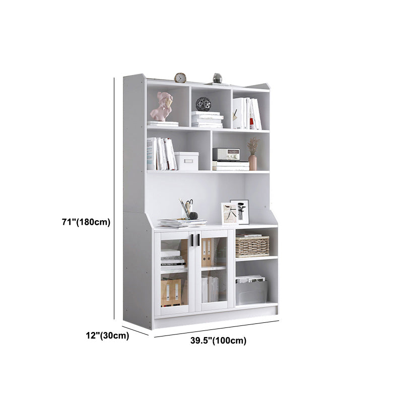 Contemporary Style Standard Bookshelf 11.8-Inch Wide Engineered Wood Bookcase for Home