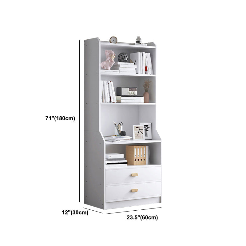 Contemporary Style Standard Bookshelf 11.8-Inch Wide Engineered Wood Bookcase for Home