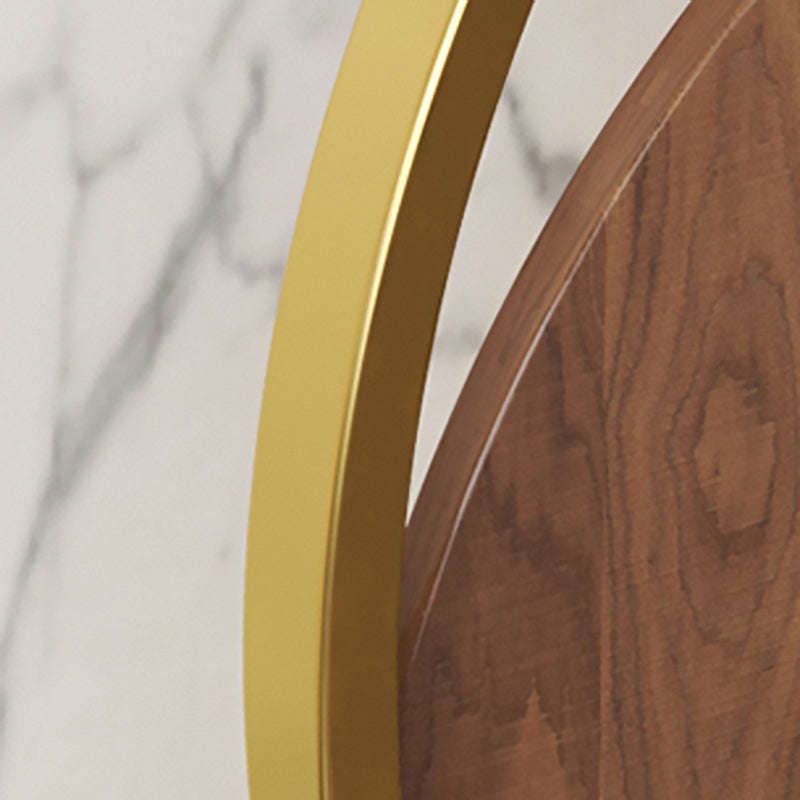 Mesa de consola base de metal con media luna de piedra para el salón 11.81 "