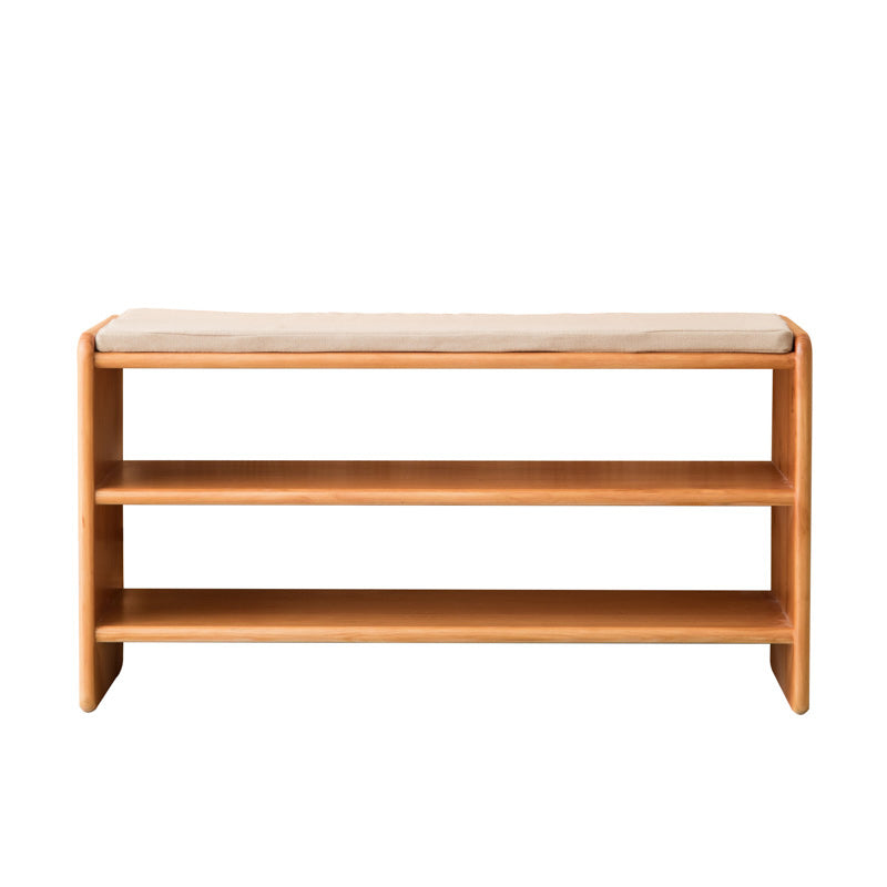 Modern Solid Color Bench with Storage Brown Rectangle Bench with Legs 31.5"L x 12"W x 16"H Brown Clearhalo 'Benches' 'Chairs & Seating' 'furn' 'furn_benches' 'Furniture' 'Living Room Furniture' 5610855