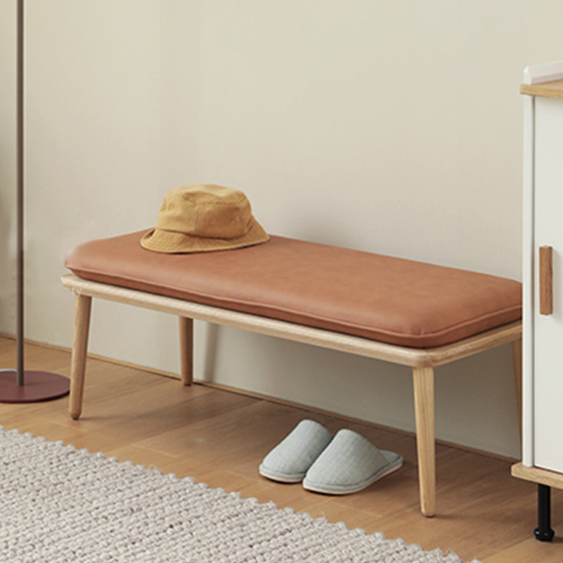 Modern Bench Wood Entryway Bench with Cushioned 39.37" L x 17.71" W x 14.96" H Clearhalo 'Benches' 'Chairs & Seating' 'furn' 'furn_benches' 'Furniture' 'Living Room Furniture' 5610882