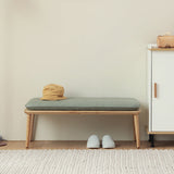 Modern Bench Wood Entryway Bench with Cushioned 39.37" L x 17.71" W x 14.96" H Clearhalo 'Benches' 'Chairs & Seating' 'furn' 'furn_benches' 'Furniture' 'Living Room Furniture' 5610885