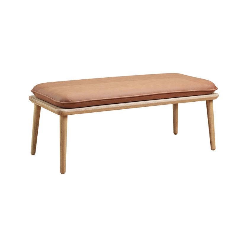 Modern Bench Wood Entryway Bench with Cushioned 39.37" L x 17.71" W x 14.96" H Orange Clearhalo 'Benches' 'Chairs & Seating' 'furn' 'furn_benches' 'Furniture' 'Living Room Furniture' 5610888