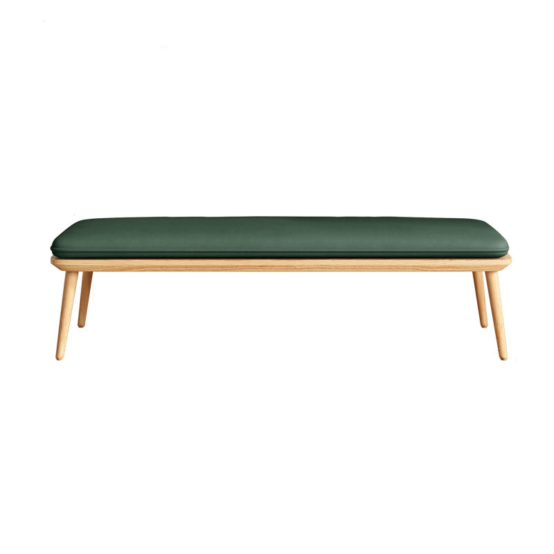 Modern Bench, Upholstery Included Dining Bench with Woog Legs 59"L x 15"W x 15"H Green Clearhalo 'Benches' 'Chairs & Seating' 'furn' 'furn_benches' 'Furniture' 'Living Room Furniture' 5610905