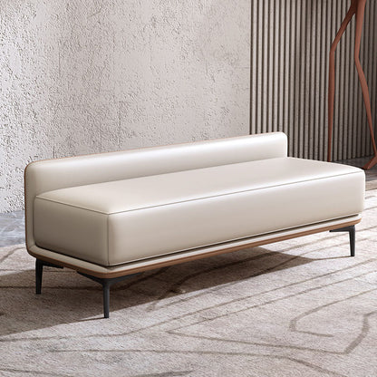 Modern Upholstered Bench, 20"H Bedroom Bench with Metal Legs White Clearhalo 'Benches' 'Chairs & Seating' 'furn' 'furn_benches' 'Furniture' 'Living Room Furniture' 5610915