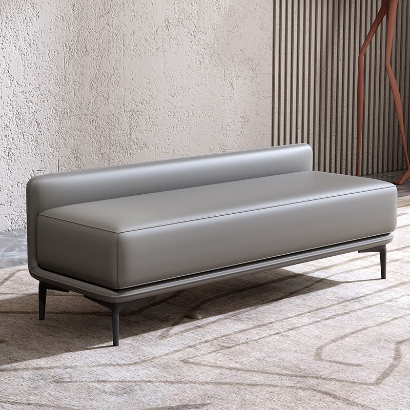 Modern Upholstered Bench, 20"H Bedroom Bench with Metal Legs 69"L x 19"W x 20"H Dark Gray Clearhalo 'Benches' 'Chairs & Seating' 'furn' 'furn_benches' 'Furniture' 'Living Room Furniture' 5610916