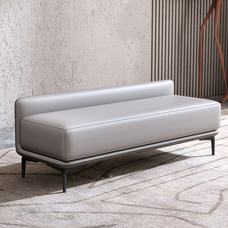 Modern Upholstered Bench, 20"H Bedroom Bench with Metal Legs 47"L x 19"W x 20"H Light Grey Clearhalo 'Benches' 'Chairs & Seating' 'furn' 'furn_benches' 'Furniture' 'Living Room Furniture' 5610917