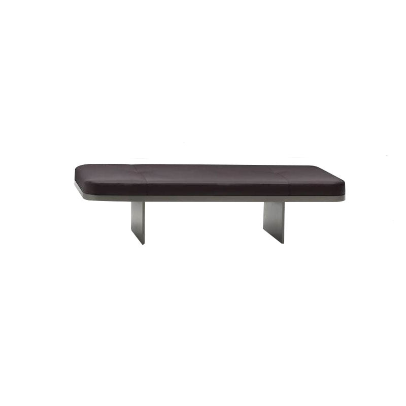 Modern Upholstered Bench, 16"H Bedroom Bench with Metal Legs Dark Brown Clearhalo 'Benches' 'Chairs & Seating' 'furn' 'furn_benches' 'Furniture' 'Living Room Furniture' 5610929
