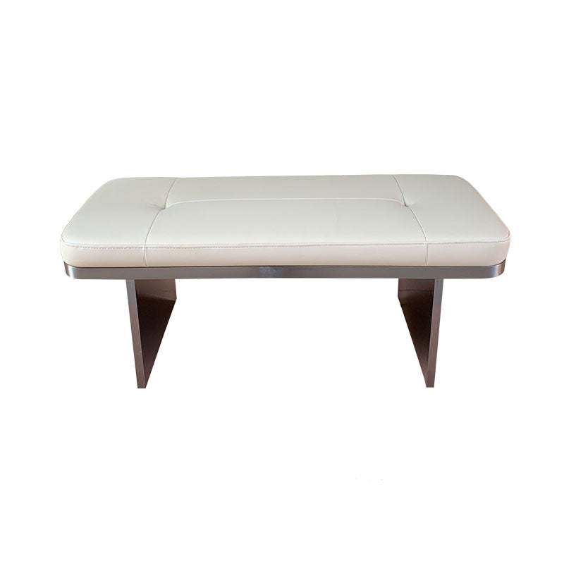 Modern Upholstered Bench, 16"H Bedroom Bench with Metal Legs Gray Clearhalo 'Benches' 'Chairs & Seating' 'furn' 'furn_benches' 'Furniture' 'Living Room Furniture' 5610937