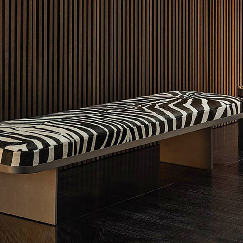 Modern Upholstered Bench, 16"H Bedroom Bench with Metal Legs Clearhalo 'Benches' 'Chairs & Seating' 'furn' 'furn_benches' 'Furniture' 'Living Room Furniture' 5610938