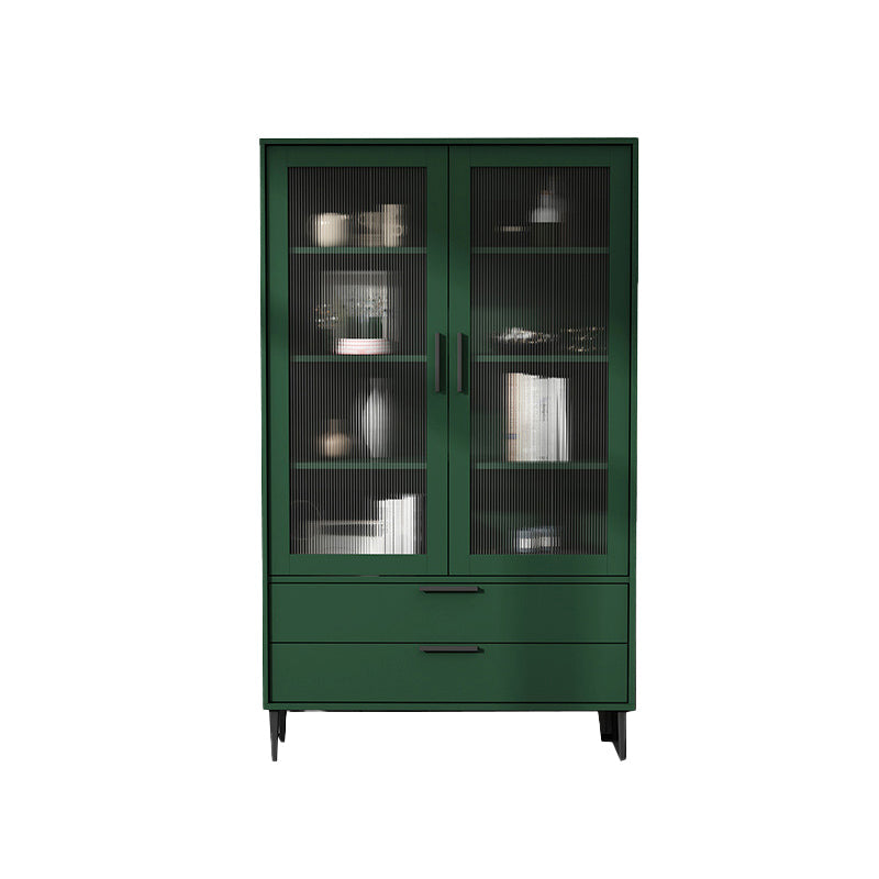 Contemporary Wooden Accent Cabinet with Glass Door and 2 Drawers Clearhalo 'Cabinets & Chests' 'cabinets_chests' 'furn' 'furn_cabinets_chests' 'Furniture' 'Living Room Furniture' 5611019