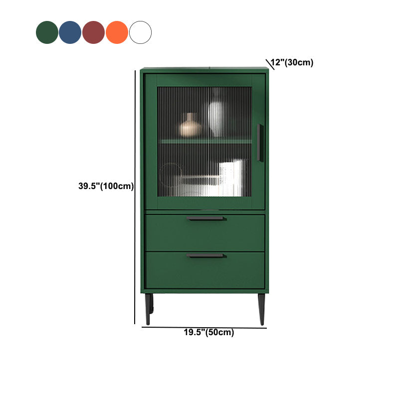Contemporary Wooden Accent Cabinet with Glass Door and 2 Drawers Clearhalo 'Cabinets & Chests' 'cabinets_chests' 'furn' 'furn_cabinets_chests' 'Furniture' 'Living Room Furniture' 5611034