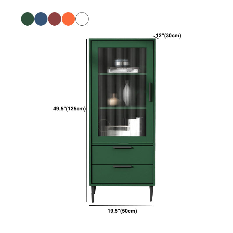 Contemporary Wooden Accent Cabinet with Glass Door and 2 Drawers Clearhalo 'Cabinets & Chests' 'cabinets_chests' 'furn' 'furn_cabinets_chests' 'Furniture' 'Living Room Furniture' 5611035