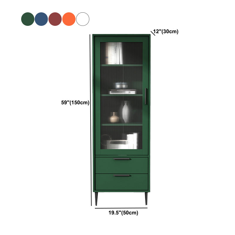 Contemporary Wooden Accent Cabinet with Glass Door and 2 Drawers Clearhalo 'Cabinets & Chests' 'cabinets_chests' 'furn' 'furn_cabinets_chests' 'Furniture' 'Living Room Furniture' 5611036