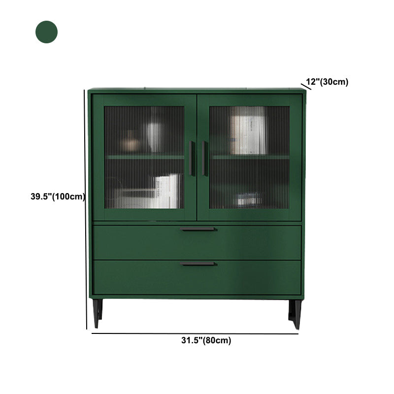 Contemporary Wooden Accent Cabinet with Glass Door and 2 Drawers Clearhalo 'Cabinets & Chests' 'cabinets_chests' 'furn' 'furn_cabinets_chests' 'Furniture' 'Living Room Furniture' 5611037