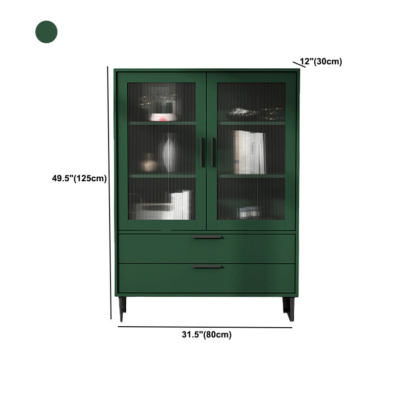 Contemporary Wooden Accent Cabinet with Glass Door and 2 Drawers Clearhalo 'Cabinets & Chests' 'cabinets_chests' 'furn' 'furn_cabinets_chests' 'Furniture' 'Living Room Furniture' 5611038