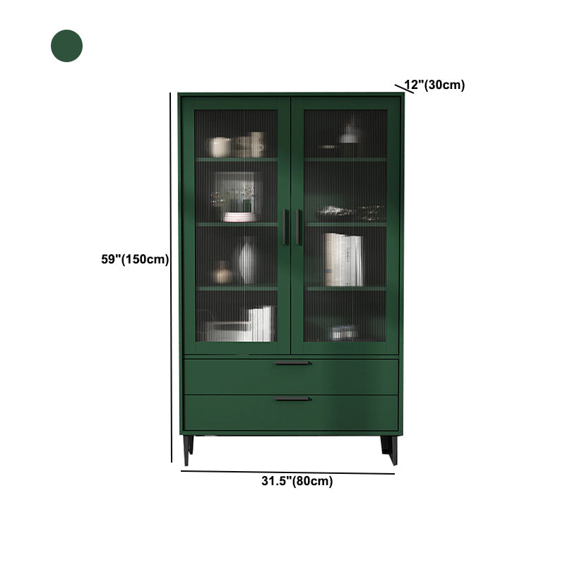 Contemporary Wooden Accent Cabinet with Glass Door and 2 Drawers Clearhalo 'Cabinets & Chests' 'cabinets_chests' 'furn' 'furn_cabinets_chests' 'Furniture' 'Living Room Furniture' 5611039
