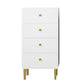 Vertical Wood Top Chest with Metal Legs Chest with Drawers for Bedroom White Clearhalo 'Bedroom Furniture' 'Dressers & Chests' 'dressers_chests' 'furn' 'furn_dressers_chests' 'Furniture' 5611249