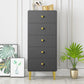 Vertical Wood Top Chest with Metal Legs Chest with Drawers for Bedroom Grey Clearhalo 'Bedroom Furniture' 'Dressers & Chests' 'dressers_chests' 'furn' 'furn_dressers_chests' 'Furniture' 5611253