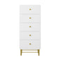 Vertical Wood Top Chest with Metal Legs Chest with Drawers for Bedroom White Clearhalo 'Bedroom Furniture' 'Dressers & Chests' 'dressers_chests' 'furn' 'furn_dressers_chests' 'Furniture' 5611255