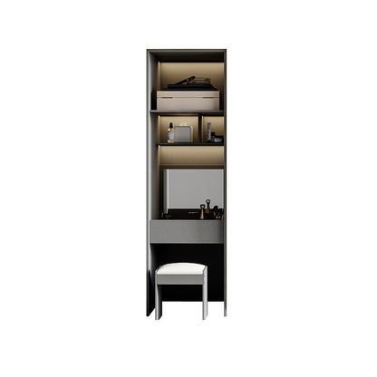 Glass and Wood Wardrobe Armoire Contemporary Wardrobe Closet None Makeup Vanities Clearhalo 'Armoires & Wardrobes' 'armoires_wardrobes' 'Bedroom Furniture' 'furn' 'furn_armoires_wardrobes' 'Furniture' 5611294