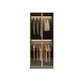 Glass and Wood Wardrobe Armoire Contemporary Wardrobe Closet 24"L x 22"W x 79"H Armoires & Wardrobes Clearhalo 'Armoires & Wardrobes' 'armoires_wardrobes' 'Bedroom Furniture' 'furn' 'furn_armoires_wardrobes' 'Furniture' 5611296