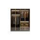 Glass and Wood Wardrobe Armoire Contemporary Wardrobe Closet 63"L x 22"W x 79"H Armoires & Wardrobes Clearhalo 'Armoires & Wardrobes' 'armoires_wardrobes' 'Bedroom Furniture' 'furn' 'furn_armoires_wardrobes' 'Furniture' 5611304