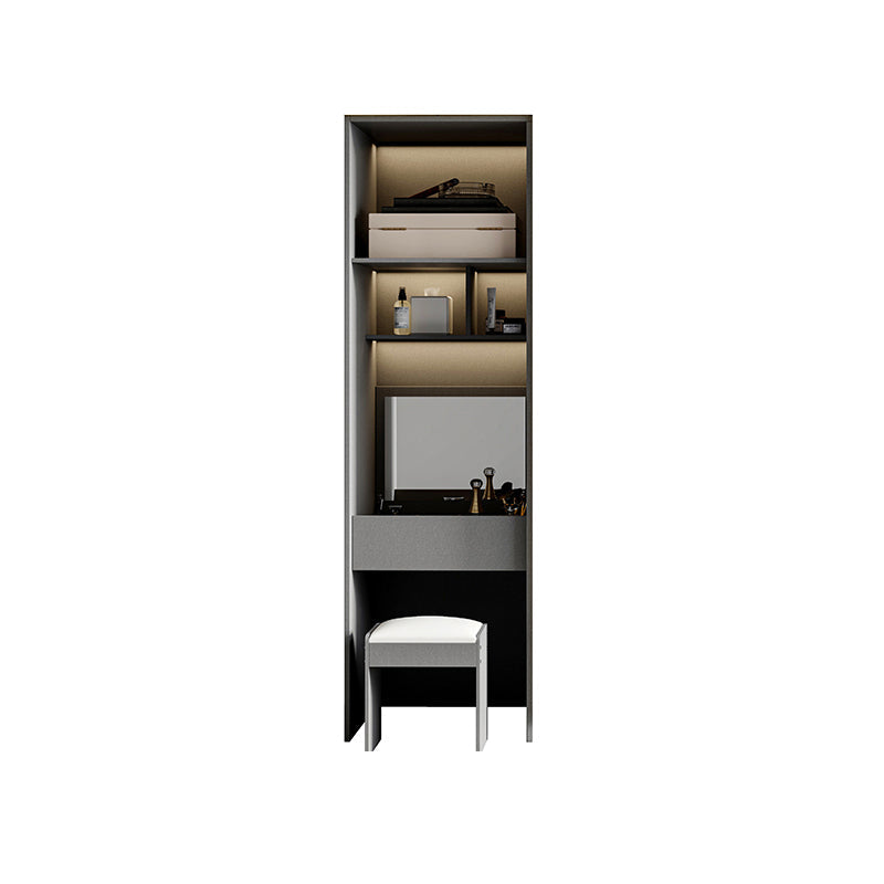 Glass and Wood Wardrobe Armoire Contemporary Wardrobe Closet Clearhalo 'Armoires & Wardrobes' 'armoires_wardrobes' 'Bedroom Furniture' 'furn' 'furn_armoires_wardrobes' 'Furniture' 5611308