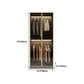 Glass and Wood Wardrobe Armoire Contemporary Wardrobe Closet Clearhalo 'Armoires & Wardrobes' 'armoires_wardrobes' 'Bedroom Furniture' 'furn' 'furn_armoires_wardrobes' 'Furniture' 5611311