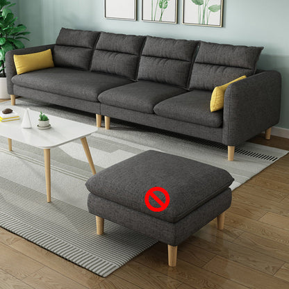 Contemporary Sewn Pillow Back Standard Square Arm Linen Seating Black-Gray Clearhalo 'furn' 'furn_sofas' 'Furniture' 'Living Room Furniture' 'Sofa' 'sofas' 5611341