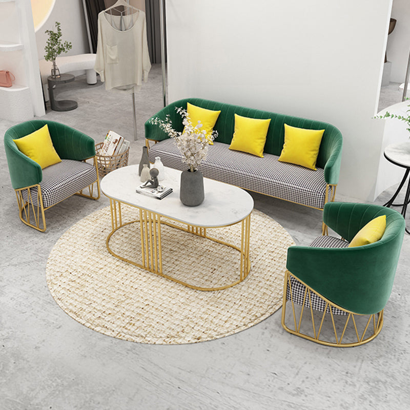 23.62 "W x 29.52" H Velvet Tuxedo Arm Sofa Contemporáneo Standard Sewn Pillow Back Sofa